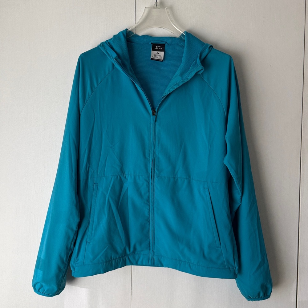 Nike Vibrant Blue Zip-Up Hooded Jacket w/ mesh lining Women’s Sz XL